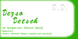 dezso detsch business card